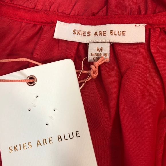 Skies are Blue Tie Bow Red Sleeveless Top NWT Medium - Picture 4 of 11